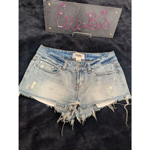 EUC VS PINK Light Wash Destroyed Denim Shorts 2